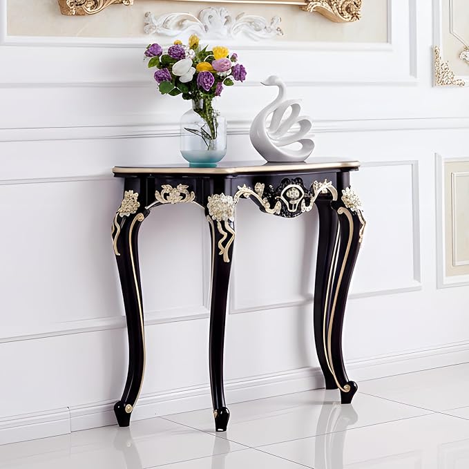 Vintage French Console Table, Wood Entryway Table - Image 2