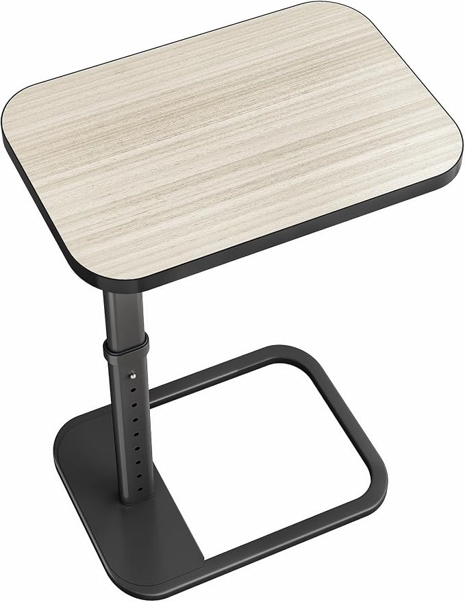 Driftwood Grey TV Tray Table, Adjustable Height & Rounded Metal Corners by Kitstorack