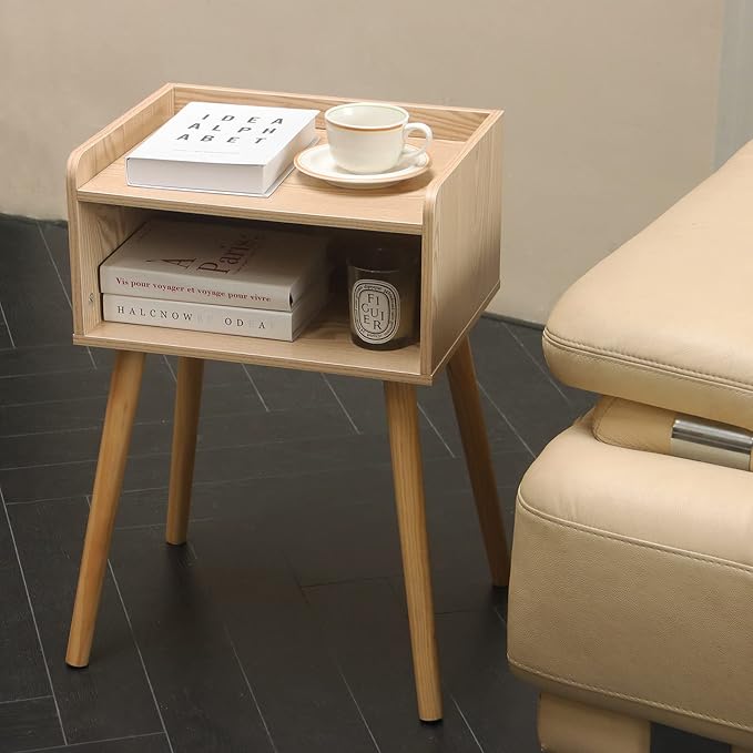 MaxSmeo Nightstand, Mid Century Modern Side Table Bedroom - Image 2