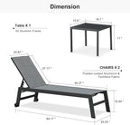 PURPLE LEAF Outdoor Chaise Lounge Set of 2 Aluminum Patio Lounge Chair - Image 2