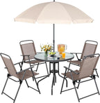 Vongrasig 6 Pieces Folding Patio Dining Set, All Weather Small Metal Outdoor - Image 8