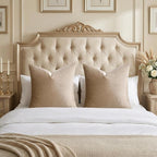 GIGIZAZA Taupe Velvet Pillow Covers 24x24 Decorative Pillows Pack of 2 | - Image 6