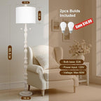 Scenekoy 65.5” Natural Real Wood Floor Lamp - Image 5