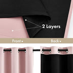 MIULEE Light Pink 100% Blackout Curtains - Image 3