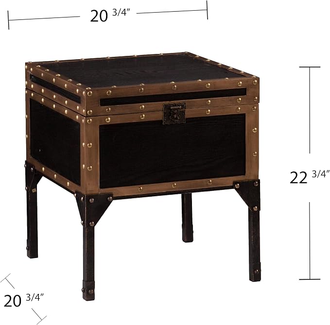 SEI Furniture - Drifton Travel Trunk End Table - Transitional Design - Image 3