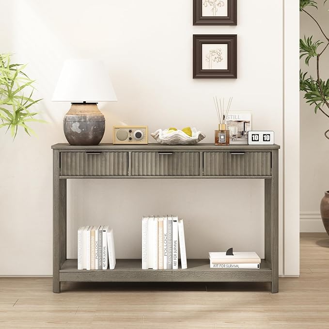RUSTOWN Fluted Wood Console Table - Image 7