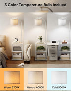 PARTPHONER Floor Lamp with Table, Night Stand with Lamp, Narrow Side Table with - Image 3