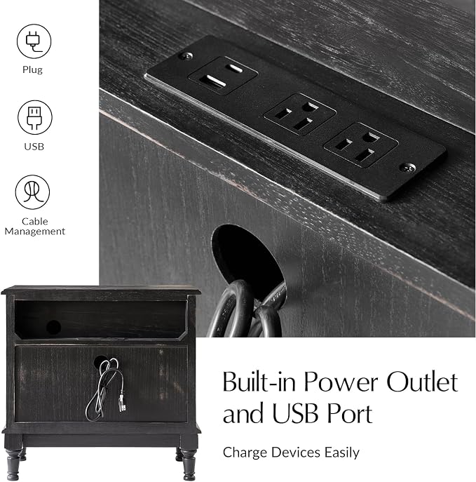 HULALA HOME Solid Wood Storage End Tables - Image 4