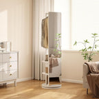WoodsWhisper Full Length Mirror Coat Rack Solid Wood Floor Mirror 66"x12" Full - Image 9