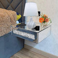 Mirrored Floating Bedside Nightstand by ST3000