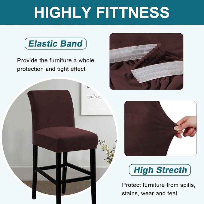 Turquoize Bar Stool Covers 4 Pack Bar Stool Covers - Image 4