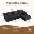 ANONER 103" Modern L Shaped Modular Sectional, L-Shape Cloud Sectional Sofa - Image 8