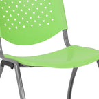 Flash Furniture HERCULES Series 880 lb. Capacity Green Plastic Stack Chair - Image 11