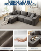 GarveeTech Corduroy Modular L Shape Sofa, Cloud Feel Compressed Sectional Couch - Image 2