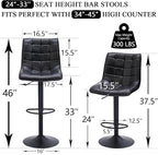 FIRAVOE Bar Stools Set of 4, Adjustable Counter Height Bar Stools 24"-33" - Image 2