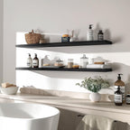 YYWUOJJ Wood Floating Shelves for Wall Decor, Rustic Wall Shelves for Bedroom - Image 2