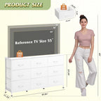 WLIVE 47''W Dresser for Bedroom, 55 inch TV, Wide Chest of Drawers - Image 3