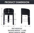 HNY Modern Counter Height Bar Stools Set of 2, Upholstered Barstools - Image 2