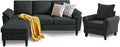 79" Convertible Sectional Sofa Set, Modern Linen Small L Shaped Couch by Chireca