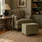 HomePop - Dinah 24" Storage Ottoman- Light Sage Green Velvet - Image 2