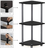 Furinno TURN-N-TUBE Corner Shelf, 3-Tier Corner Bookshelf, Display Storage - Image 4