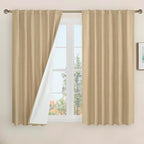 Natural Linen Full Blackout Window Curtains by LAMIT
