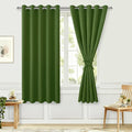 Blackout Curtains for Bedroom, 60 x 63 Inches Length, Olive Green | Thermal by Hiasan