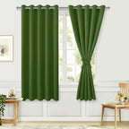 Blackout Curtains for Bedroom, 60 x 63 Inches Length, Olive Green | Thermal by Hiasan