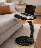 Luxury C Shaped Golden Effect Side Table - Image 2
