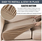 Stretch Cushion Cover, Soft Velvet Plush Cushion Slipcovers Loveseat Sofa - Image 4