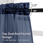 Navy Blue Sheer Curtains 78 Inches Long 2 Panels - Image 3