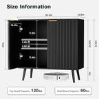 Vrullu Modern Storage Cabinet, Wood Accent Cabinet - Image 3