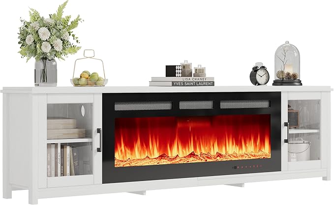 MXV 80" Fireplace TV Stand, Modern Entertainment Center - Image 8