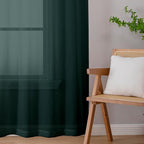 Chyhomenyc Sheer Hunter Green Curtains 90 inches Long 2 Panels, Light Filtering - Image 8