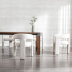 BESTANO Set of 2 Modern Linen Fabric Upholstered Dining Chairs - Image 4