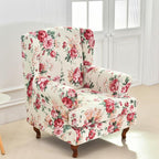 HAOYONG Wing Chair Slipcovers Stretch Wingback Chair Covers Printed 2 Pieces - Image 2