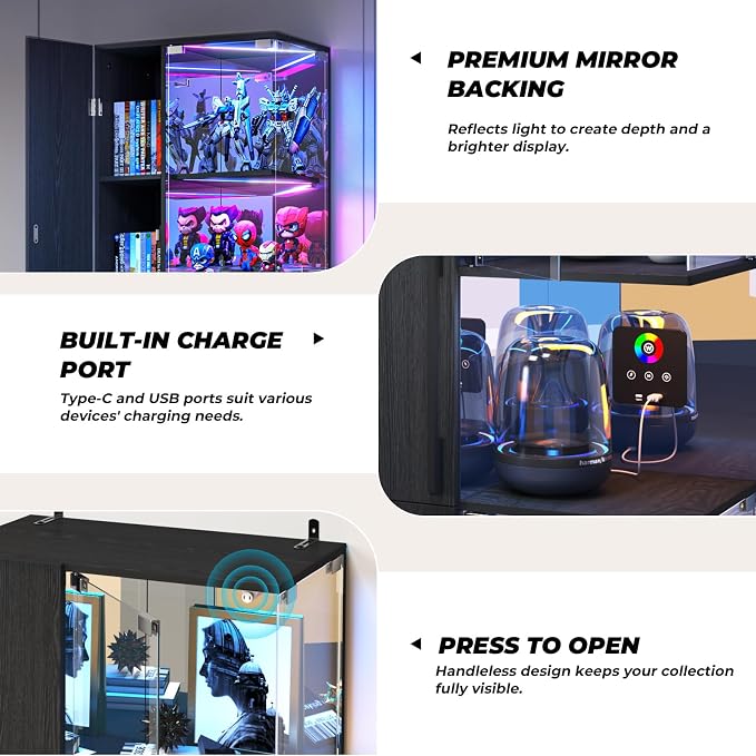 VersionTECH. Glass Display Cabinet - Image 6