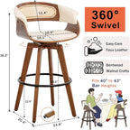 Set of 4 Rattan Swivel Bar Stools - Image 2