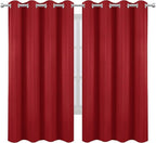 Bright Red Blackout Curtains 52 x 63 Inch Length/Set of 2 Curtain - Image 2