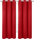 Blackout Curtains 38 x 84 inch/Bright Red Curtains Set of 2 Panels/Thermal - Image 2