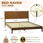 Acacia Haven King Size Bed Frame and Headboard, King Size Platform Bed Frame - Image 2