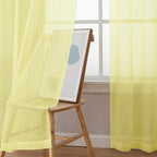 Sheer Curtains 63 Inch Length 2 Panels Set - Image 5