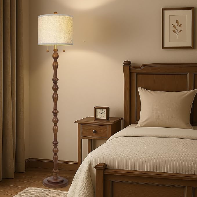 65.5" Natural Real Wood Floor Lamp - Image 6