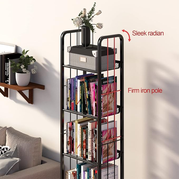 Bookshelf Storage Shelf Bookcase Freestanding Storage Stand - Image 7