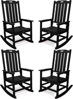 THOEOE Oversized Rocking Chair Set of 4, Outdoor Rocking Chair by THOEOE