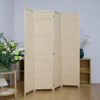 4 Panel Bamboo Room Divider Screen, 5.6 FT Tall Bamboo Divider Folding Privacy - Image 4