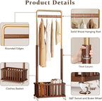 Taitiy Clothes Rack Solid Wood Coat Rack, Metal and Solid Wood Combination - Image 4