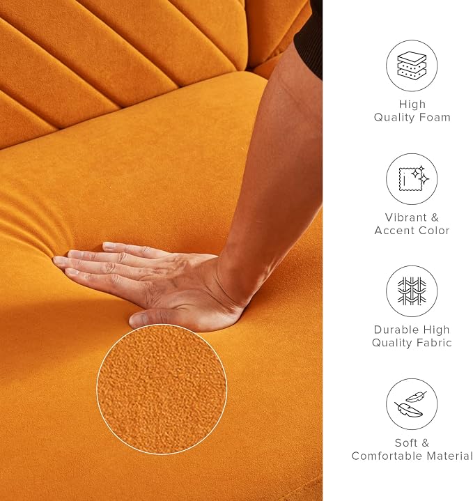 mopio 76.4" Futon Sofa Bed, Sleeper Sofa, Mid Century Modern Futon Couch - Image 5