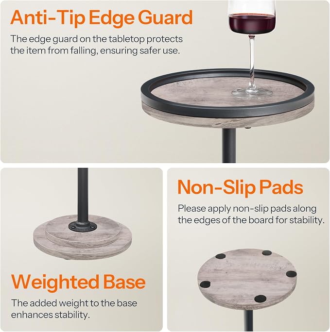 HOOBRO Small Round Side Tables, Drink Tables, Coffee Martini Tables - Image 7