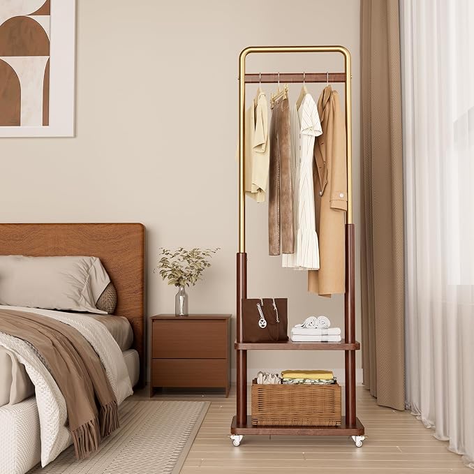 Taitiy Clothes Rack Solid Wood Coat Rack, - Image 8